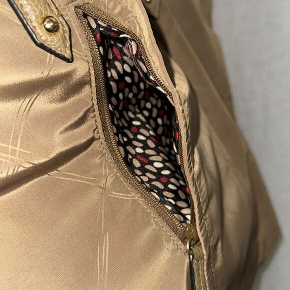 FREE w/bundle Vera Bradley Light Brown Tan Nylon Tote Faux Leather Combo - Picture 9 of 16